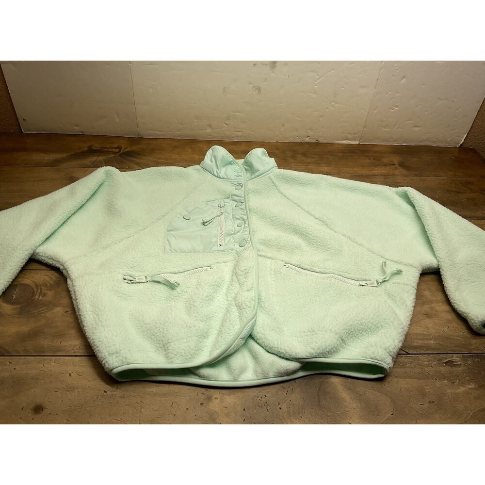 Free People FP Movement Hit The Slopes Fleece Jacket Mint Green Size XS - Picture 2 of 11